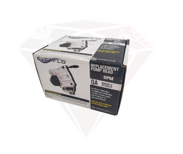 Everflo 12V Bleach Diaphragm Pump Head Model #EFSW5500 Replacement Head